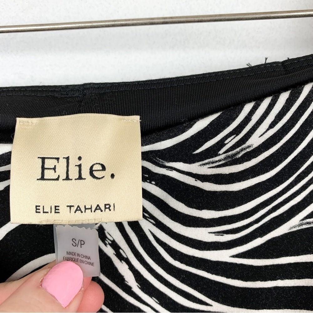 Elie. Elie Tahari Geo-Curves Zebra Print Stretch Cropped Pants Sz S - Picture 6 of 9